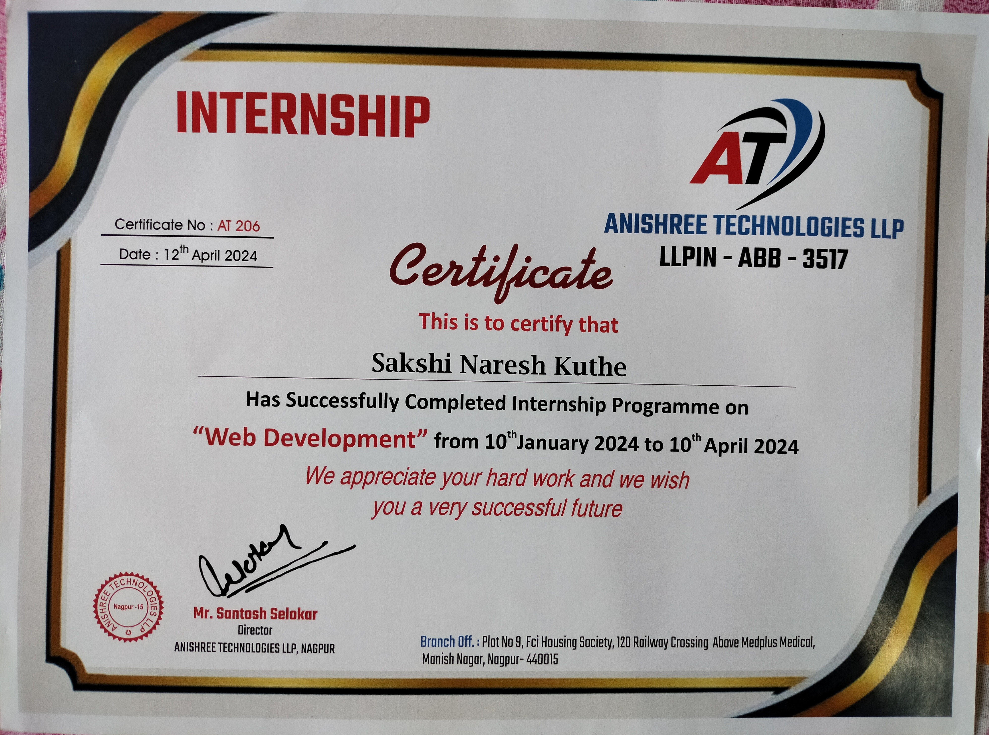 Certificate 1